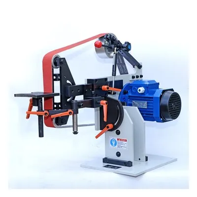 Belt Grinder 2HP Motor With VFD & Horizontal Base With 2 Adjustable Tilting Tool Rest Including Multiple Attachments
